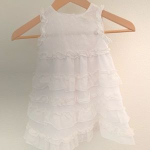 White ruffle kids dress. (2t)